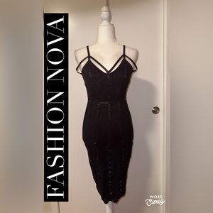 FASHION NOVA Strappy Black Dress